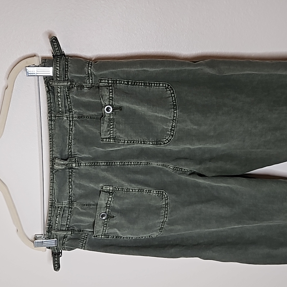FREE PEOPLE Compass Star Cotton Green Trousers Size 12 - Picture 6 of 13